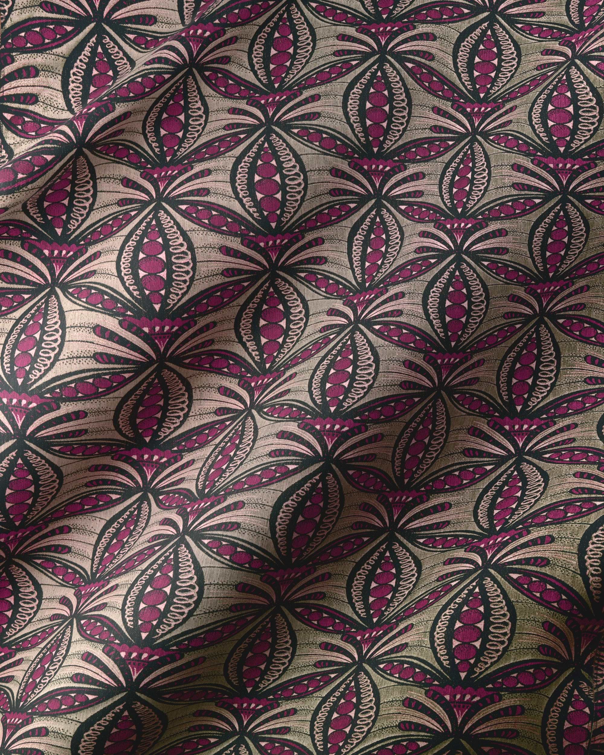 Fabric features pattern stylized symmetrical radiance vlr6990.004