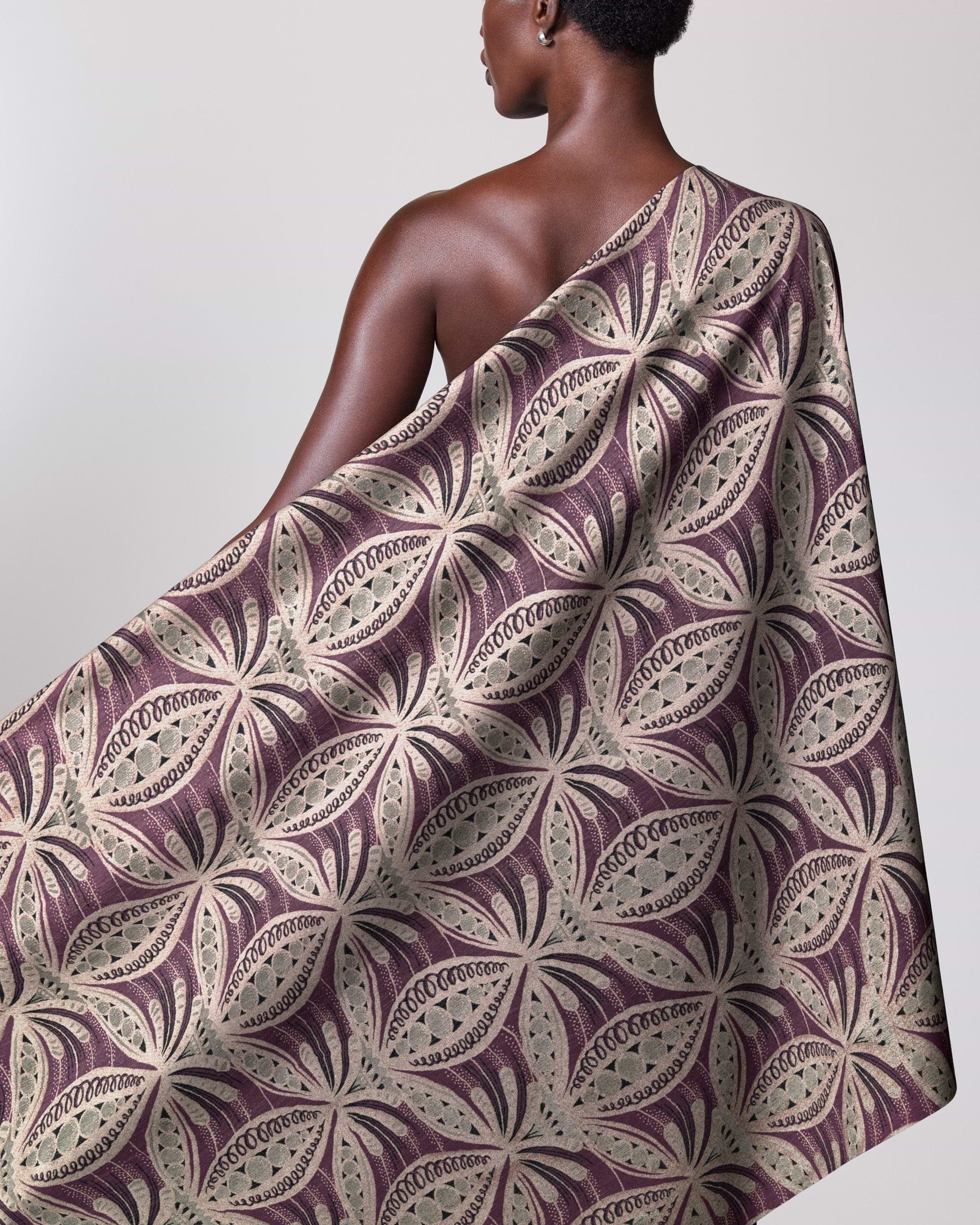 One-shoulder wrap dress rich burgundy radiance vlr6990.004