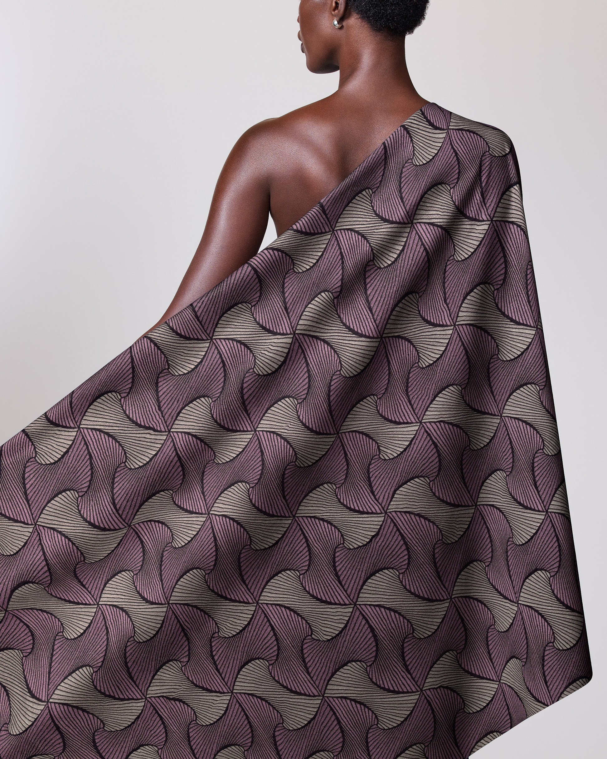 One-shoulder wrap dress rich purple radiance vlr9969.001