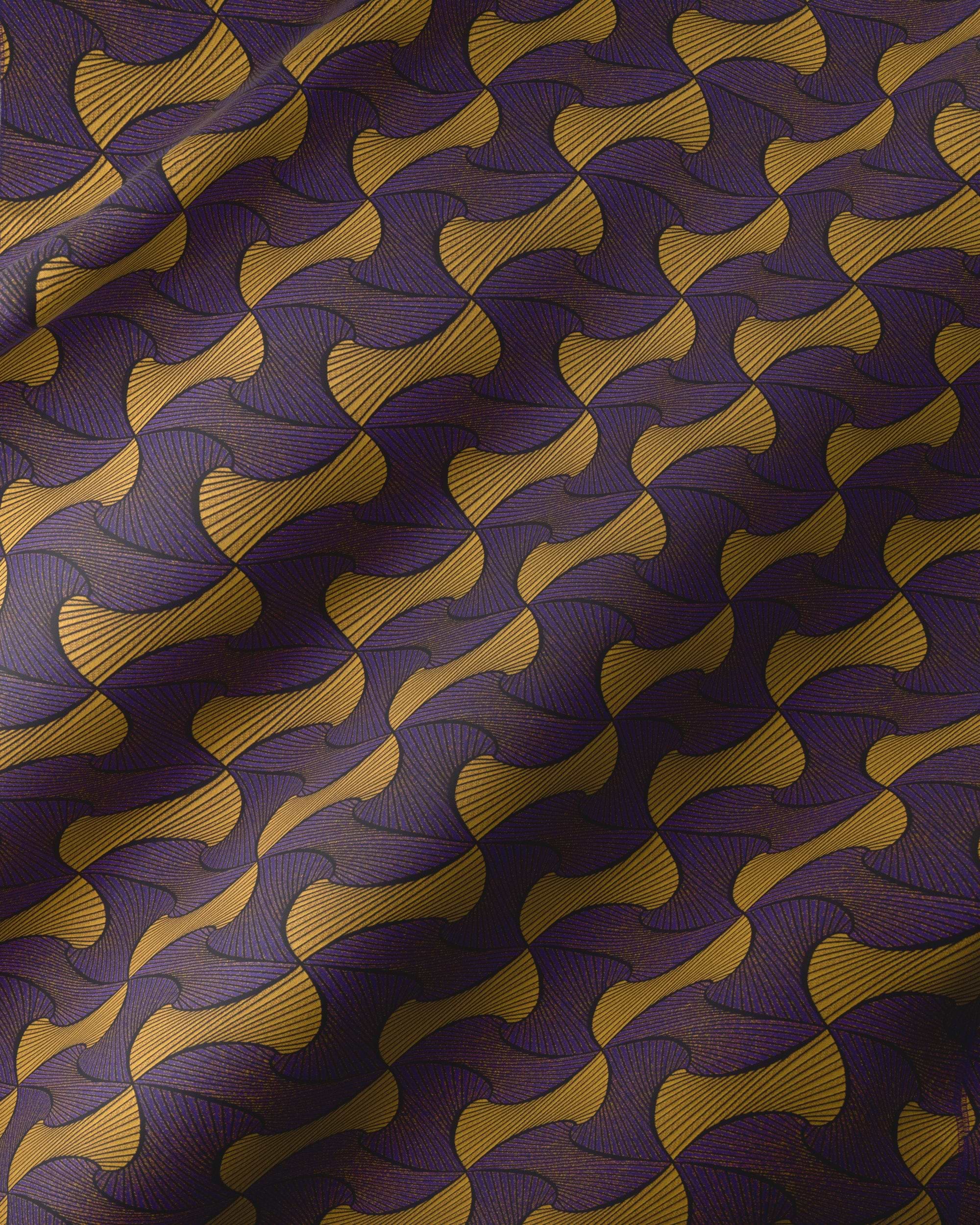 Purple gold patterned silk scarf radiance vlr9969.002