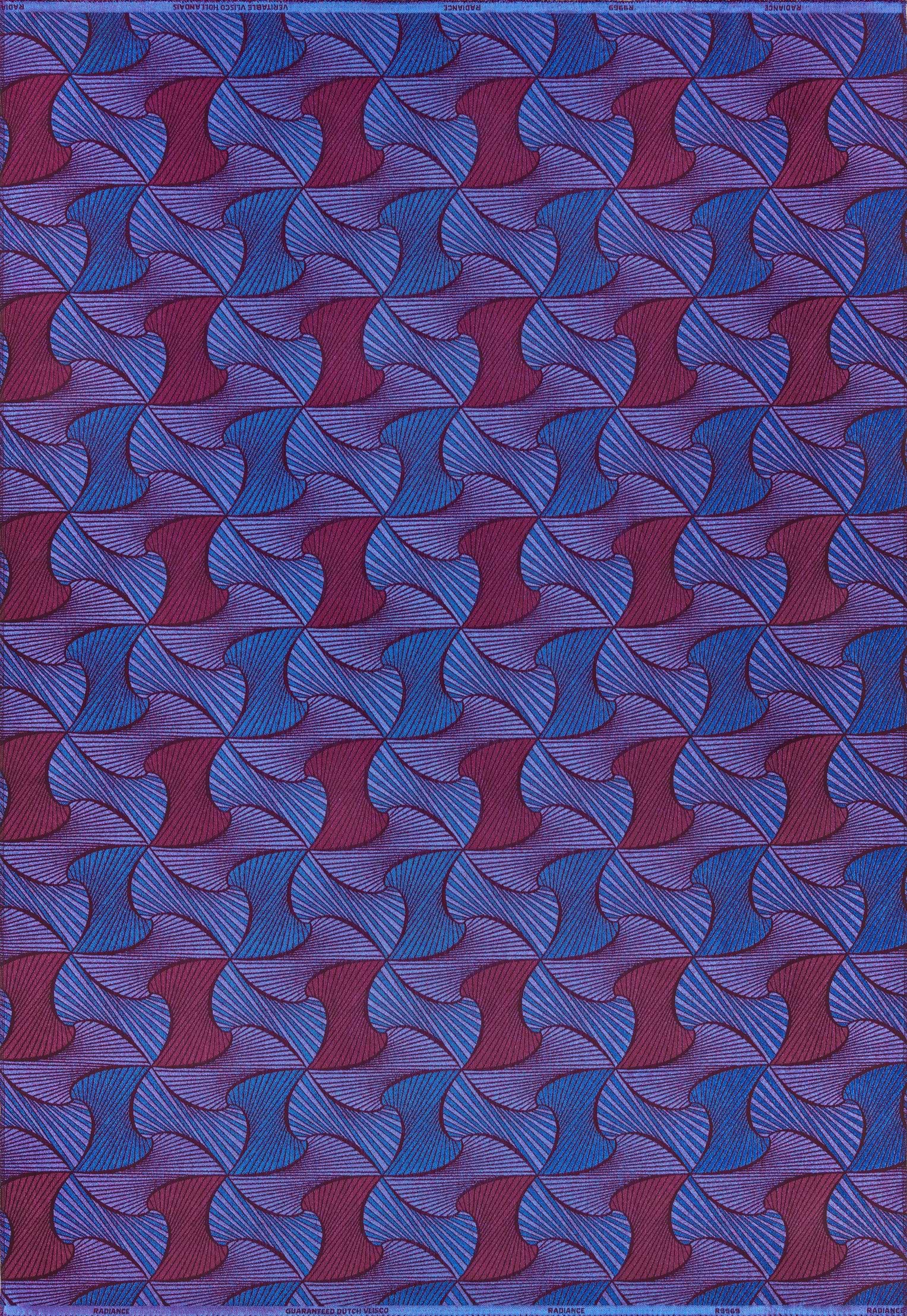 Vibrant geometric-patterned fabric bold red radiance vlr9969.003