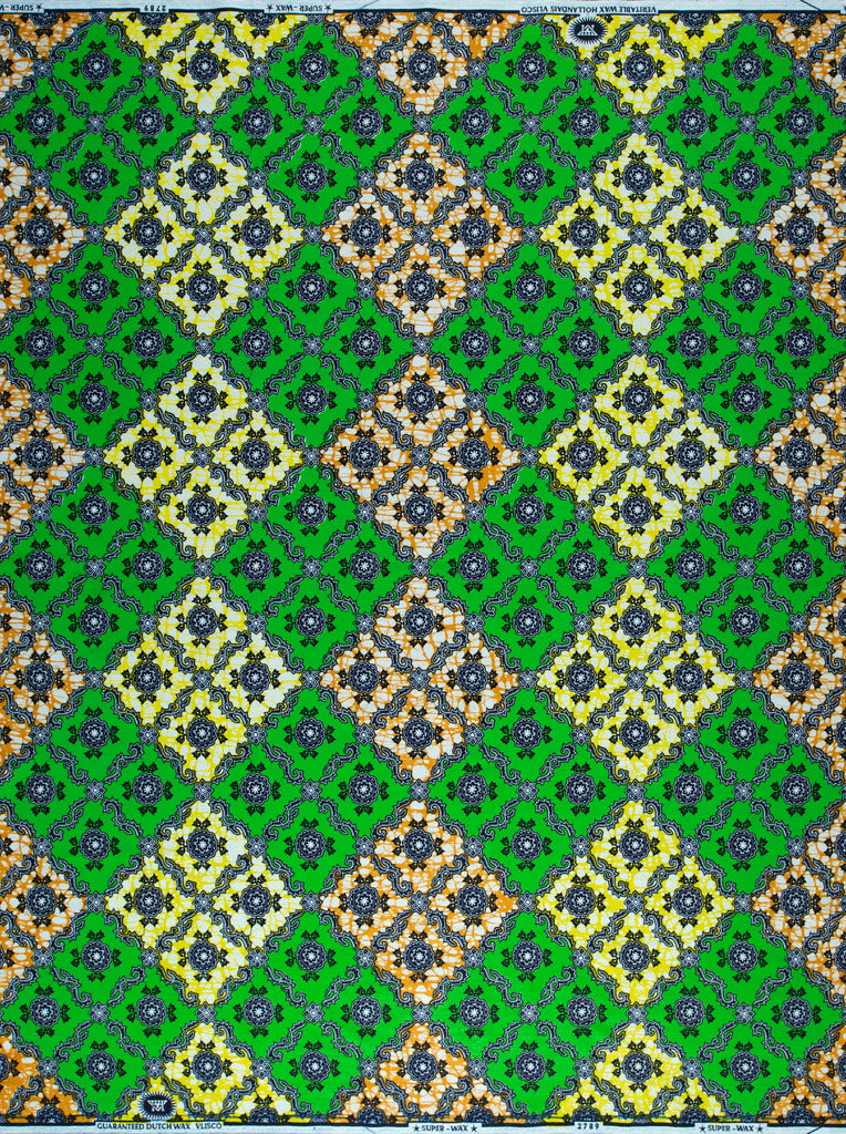 Vibrant green fabric diamond pattern super-wax vl02789.240