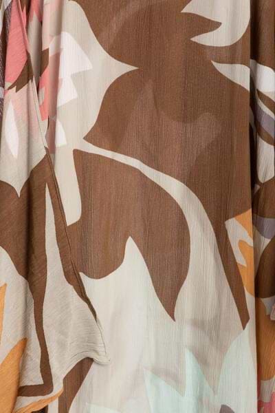 Multicolor Floral Kaftan Maxi - Light Gray