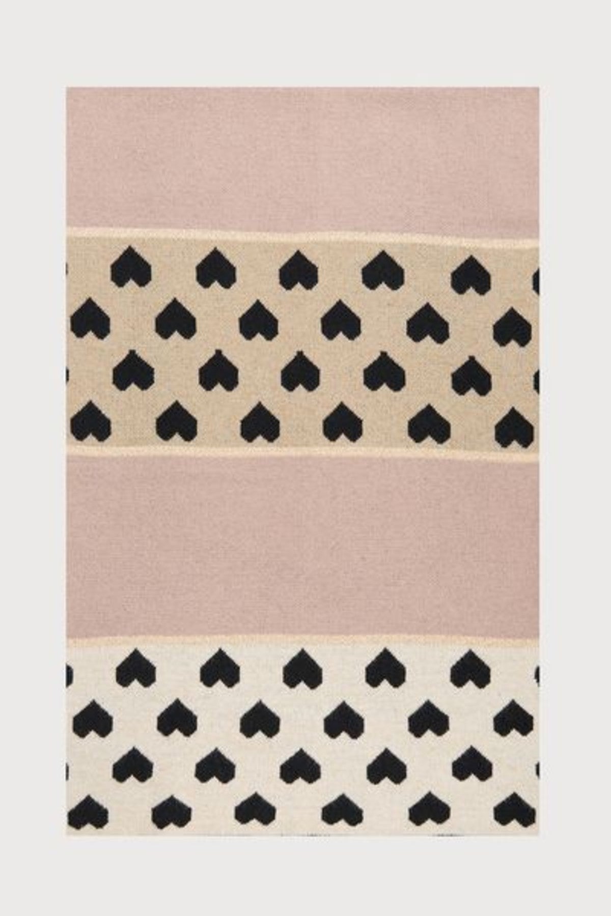 Heart Mixed Pattern Scarf - Mauve