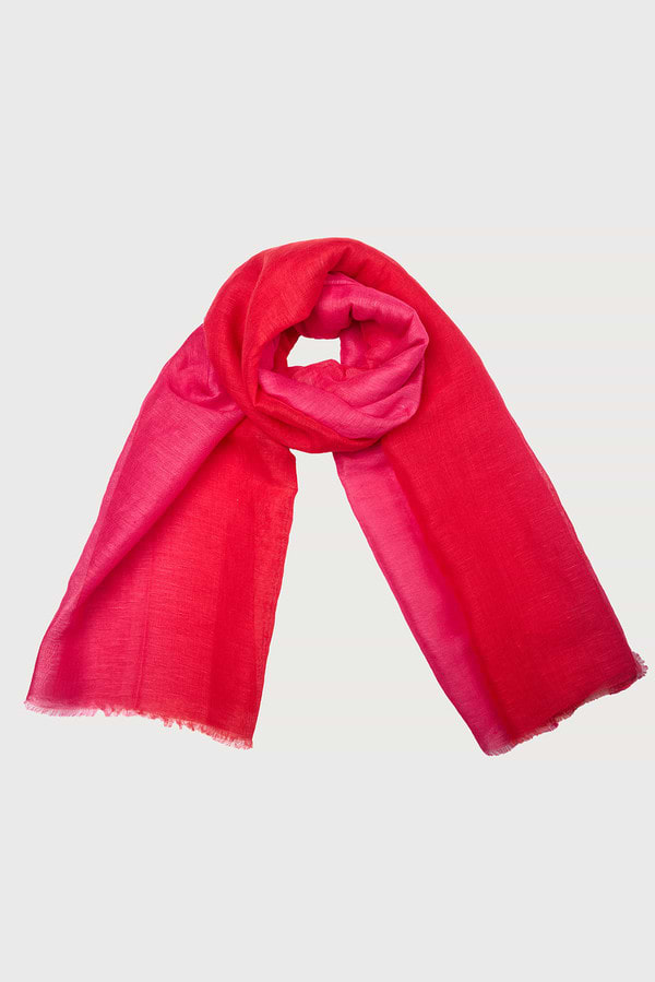 Linen Ombré Scarf - Coral Pink
