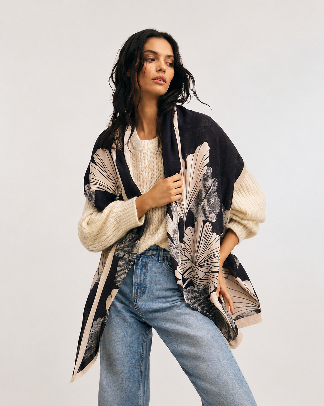 Ginkgo Botanical Reversible Scarf