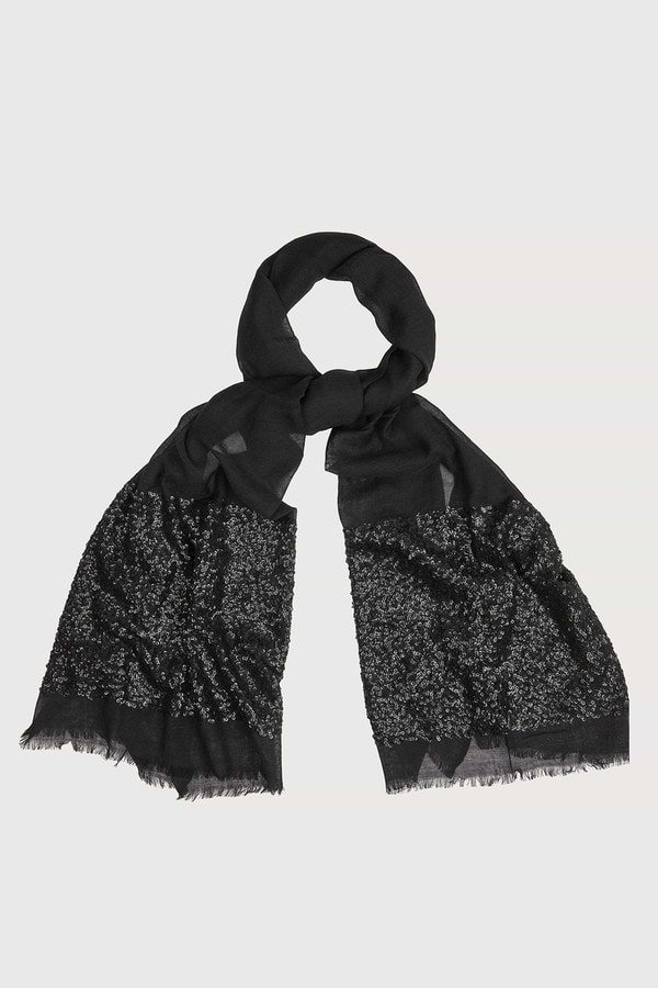 Wool Sparkle Scarf - Black