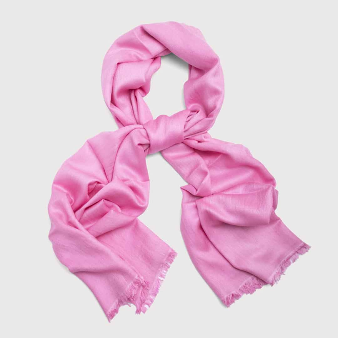 Eyelash Fringed Cashmere Scarf - Fuchsia