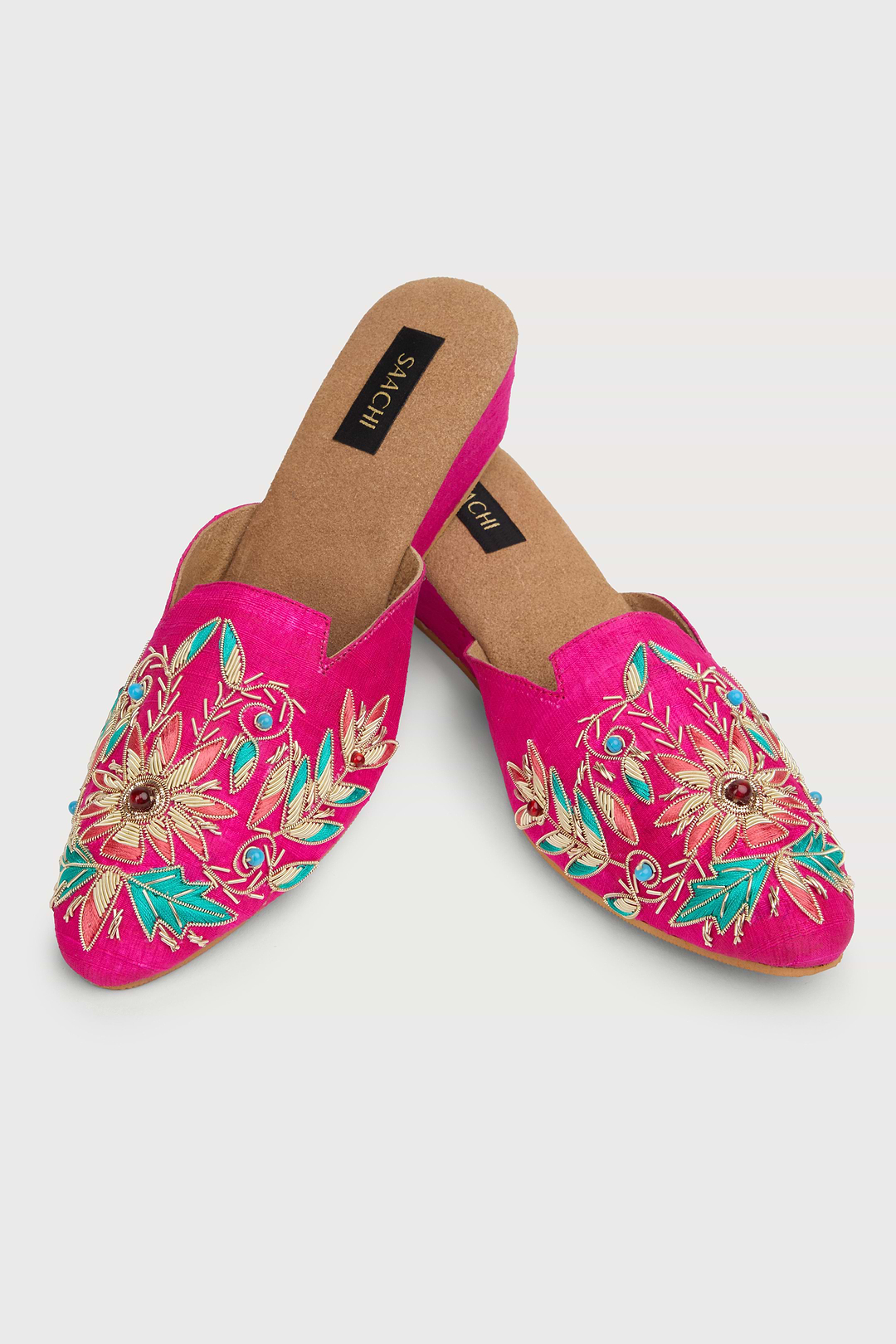 Agara Motif Shoe Mule - Fuchsia