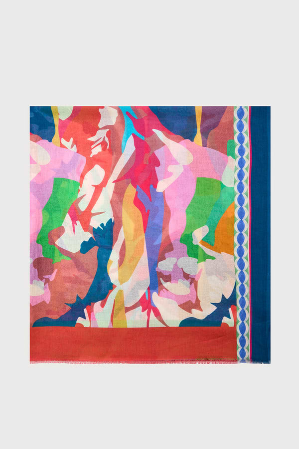 Spring Abstract Printed Scarf - Multi