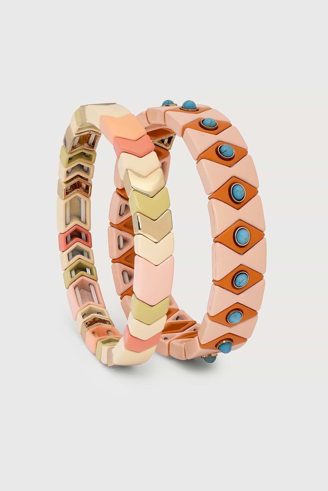Evil Eye Stretch Bracelet Set - Pink