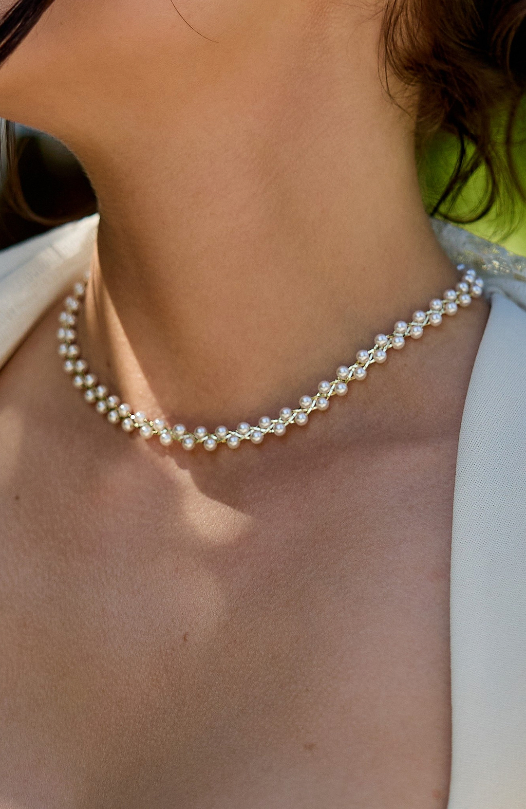 Pearl Cluster Choker Necklace