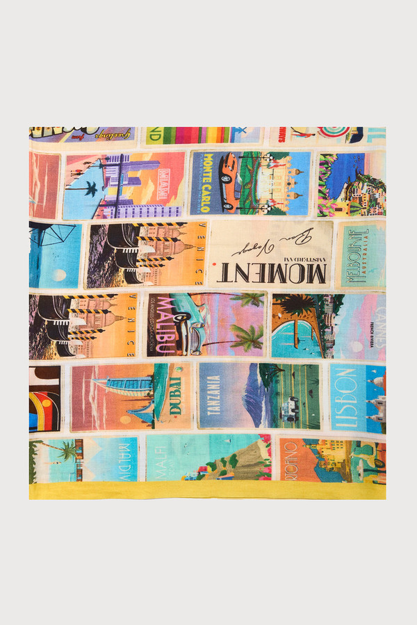 Vintage Postcard Scarf - Multi