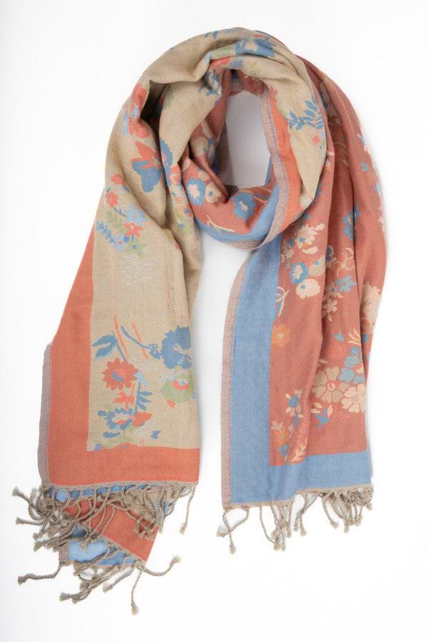 Fiore Pastel Reversible Scarf - Pink