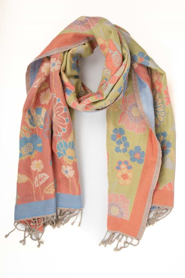 Fiore Pastel Reversible Scarf - Yellow