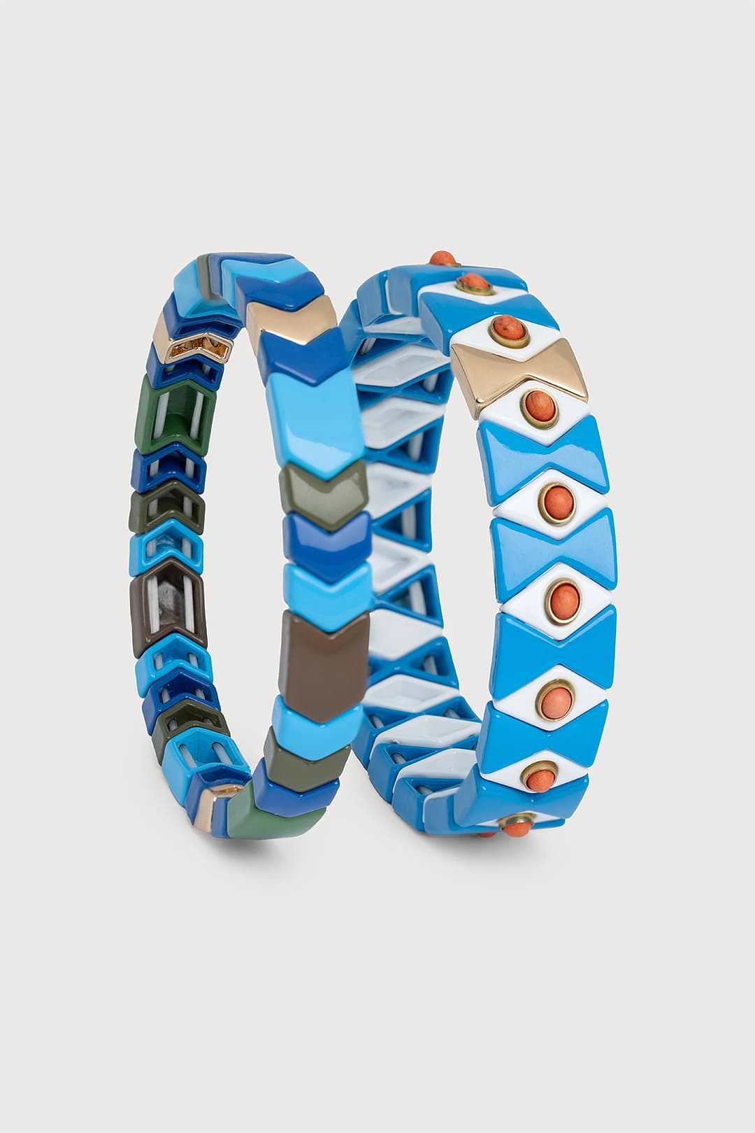 Evil Eye Stretch Bracelet Set - Blue