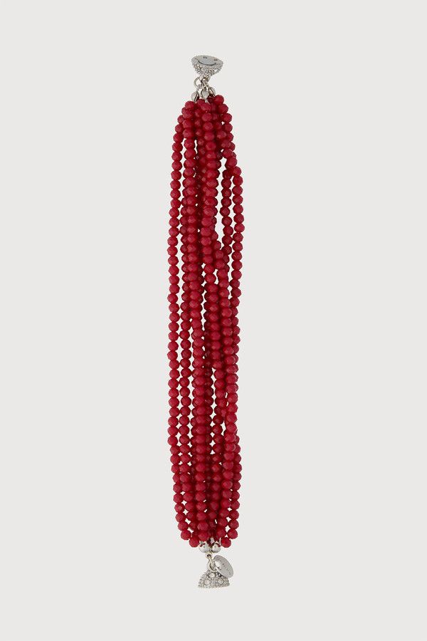 Simply Crystal Beaded Bracelet - Red
