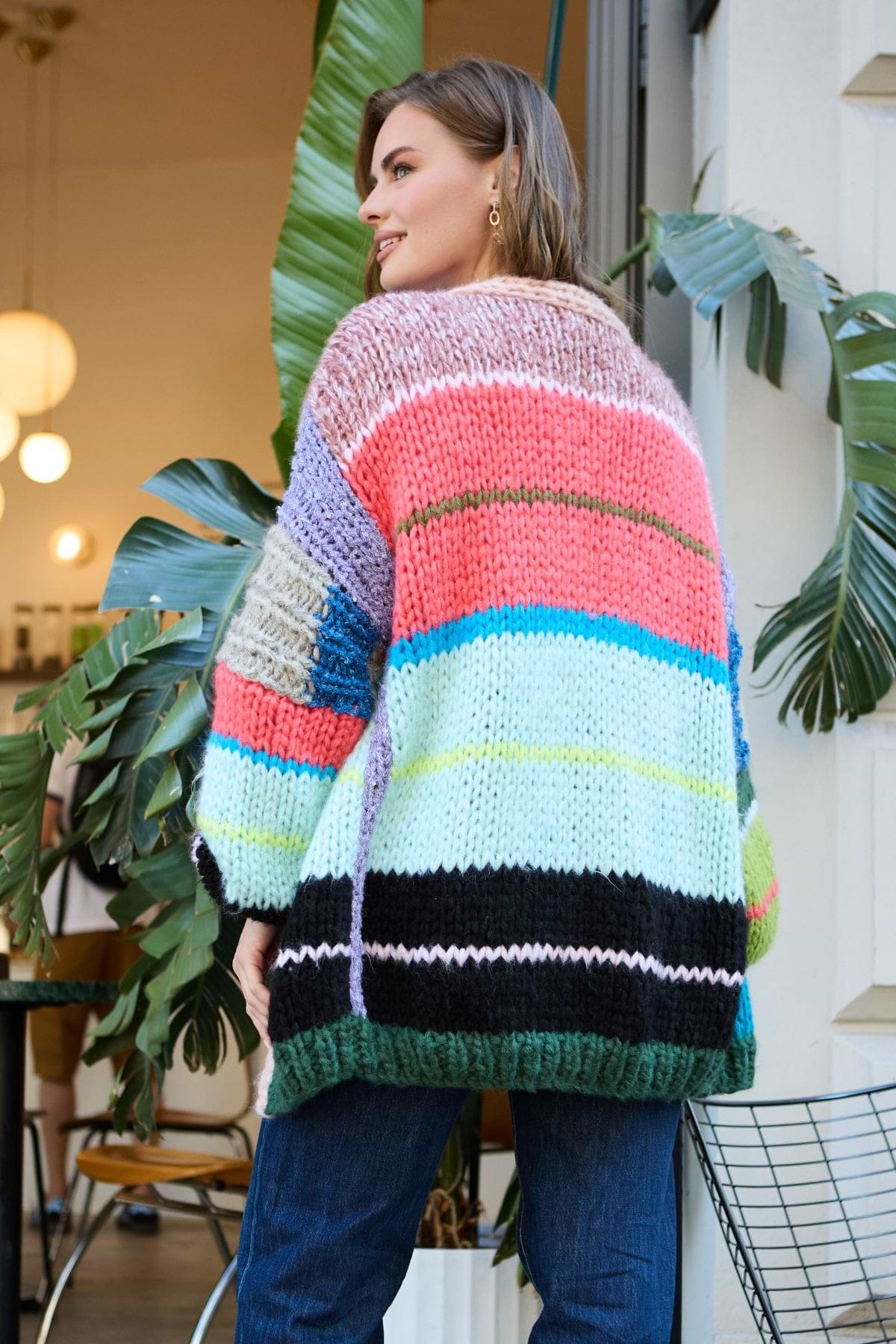 Knitted Rainbow Multitoned Cardigan | SAACHI