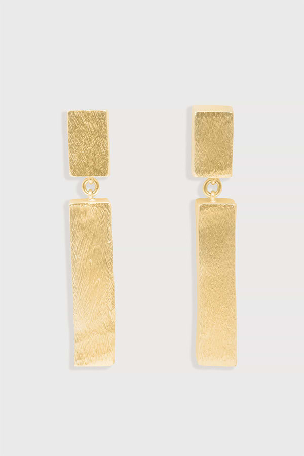 Duo Rectangle Metal Earrings