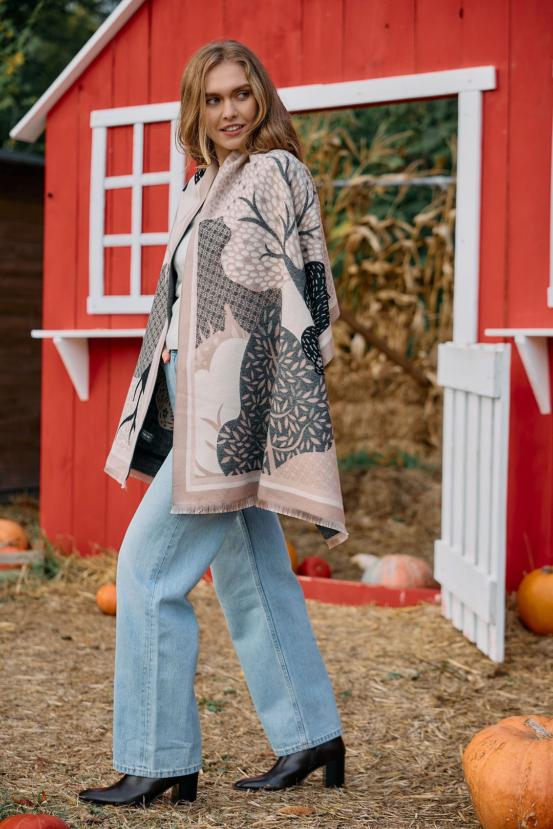 Nature Reversible Scarf in Beige