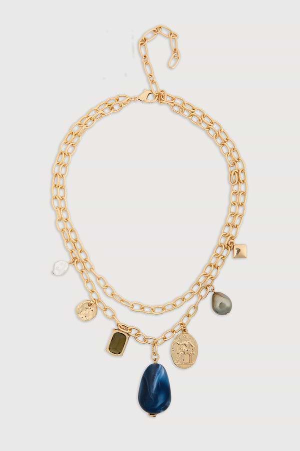 Golden Muse Layered Charm Necklace | SAACHI