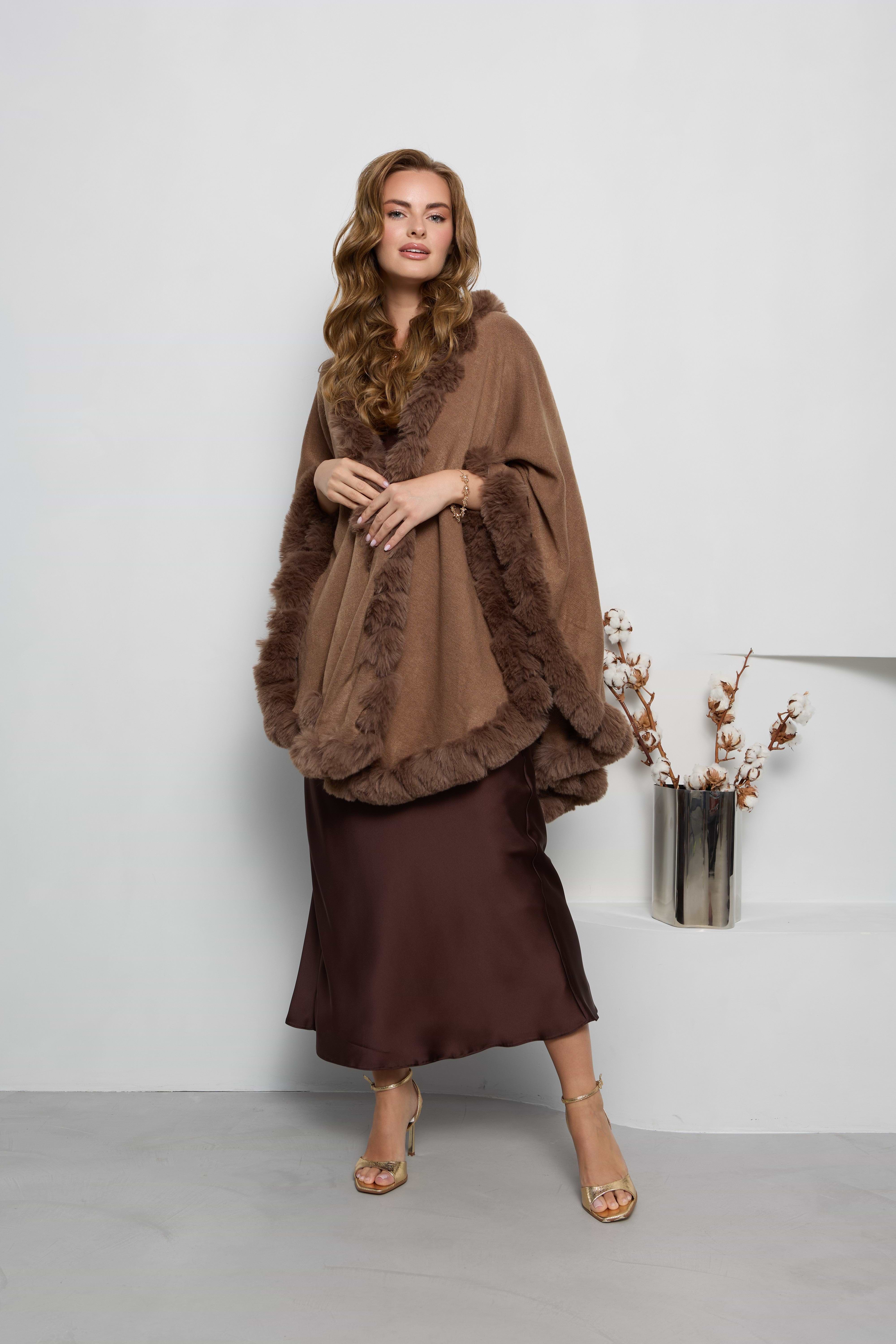 Faux Fur Cape Kimono | Cozy Winter Layer | SAACHI