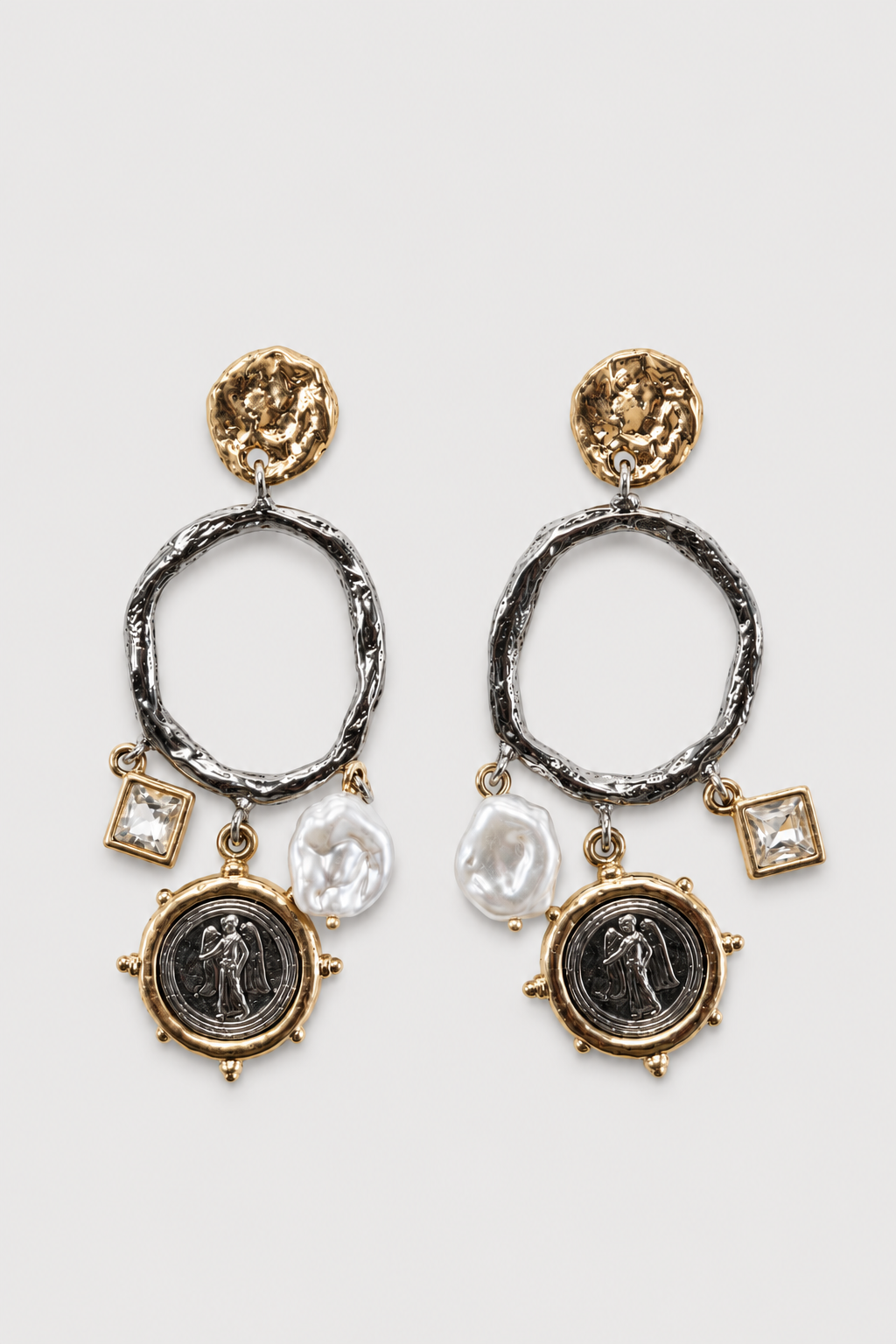 Celestial Coin Drop Earrings