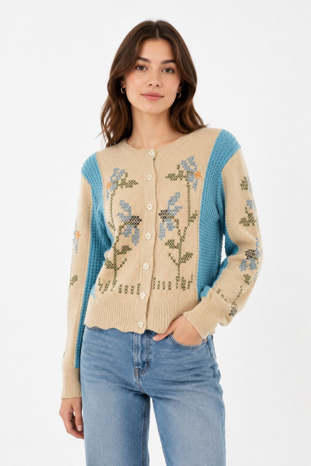 Cross Stitch Embroidered Cardigan