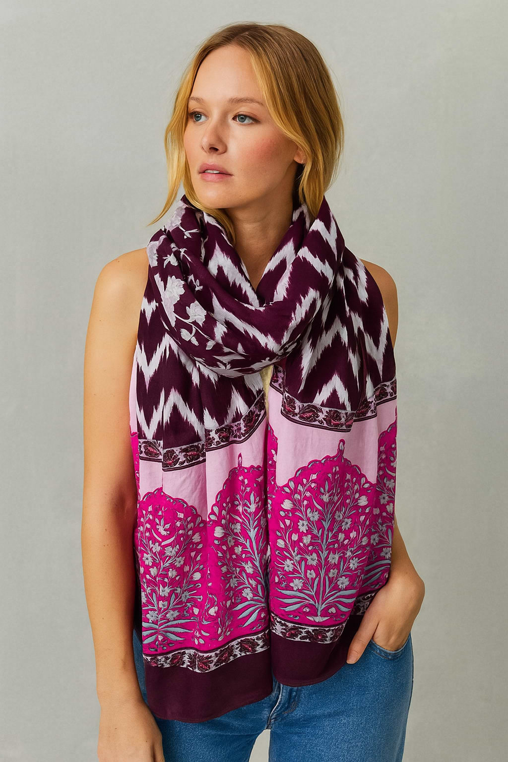 Heritage Scarf Dark Magenta