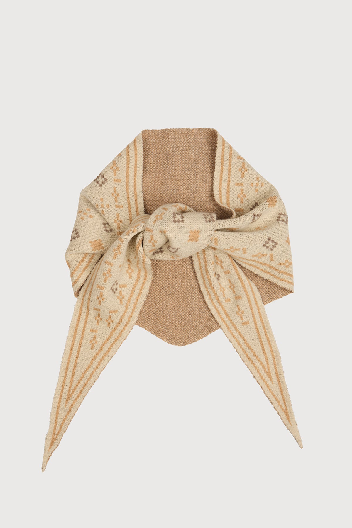 Foulard Knit Triangle Scarf - Cream