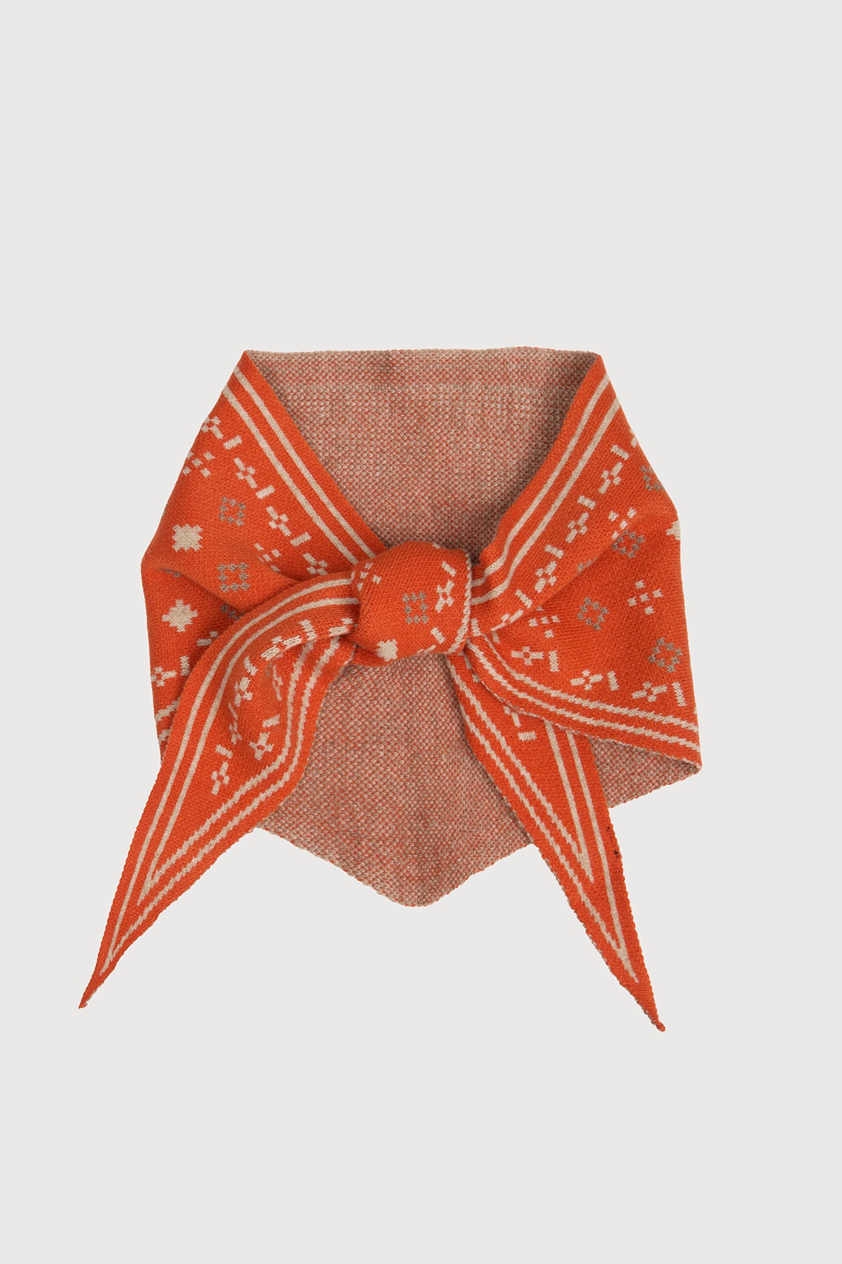 Foulard Knit Triangle Scarf - Dark orange