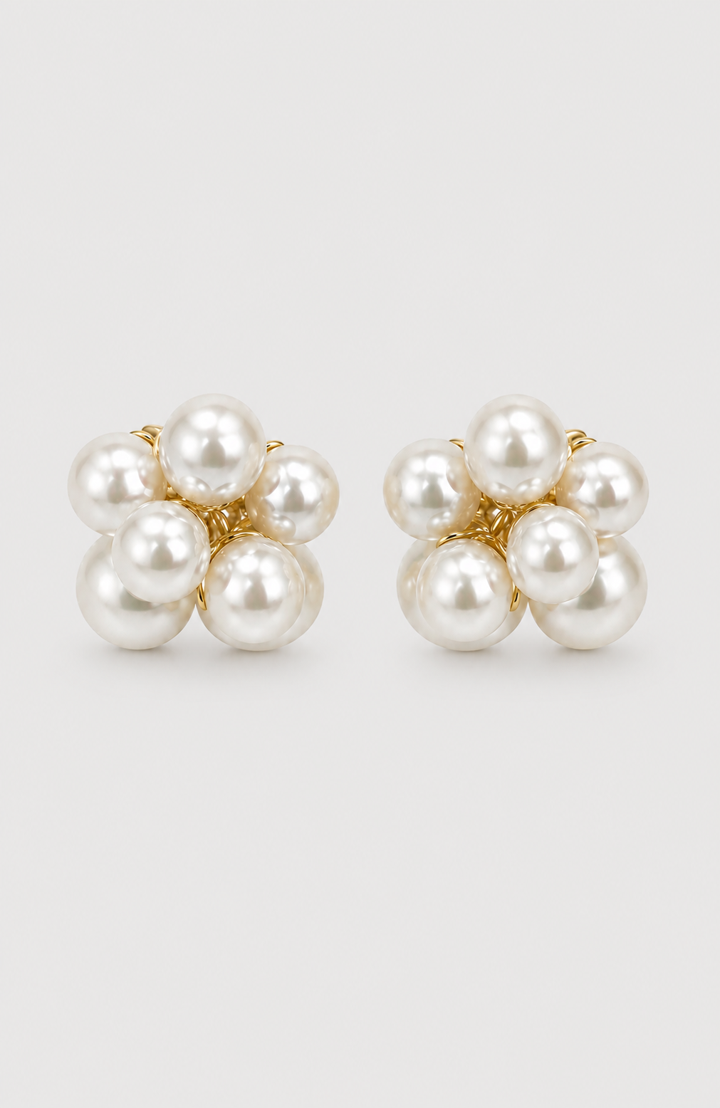 Pearl Cluster Stud Earrings