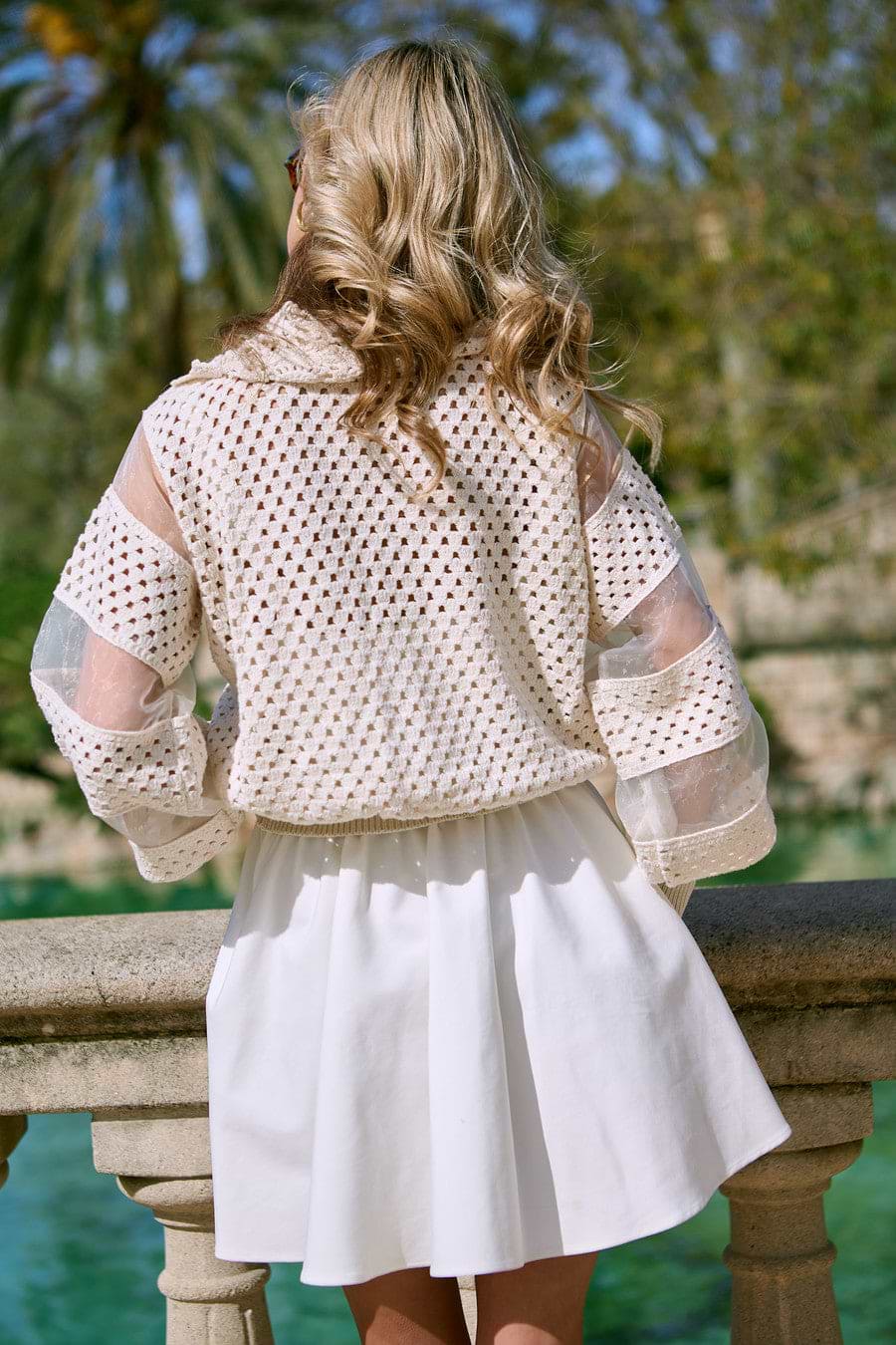 Hand Crochet Sheer Button Cardigan