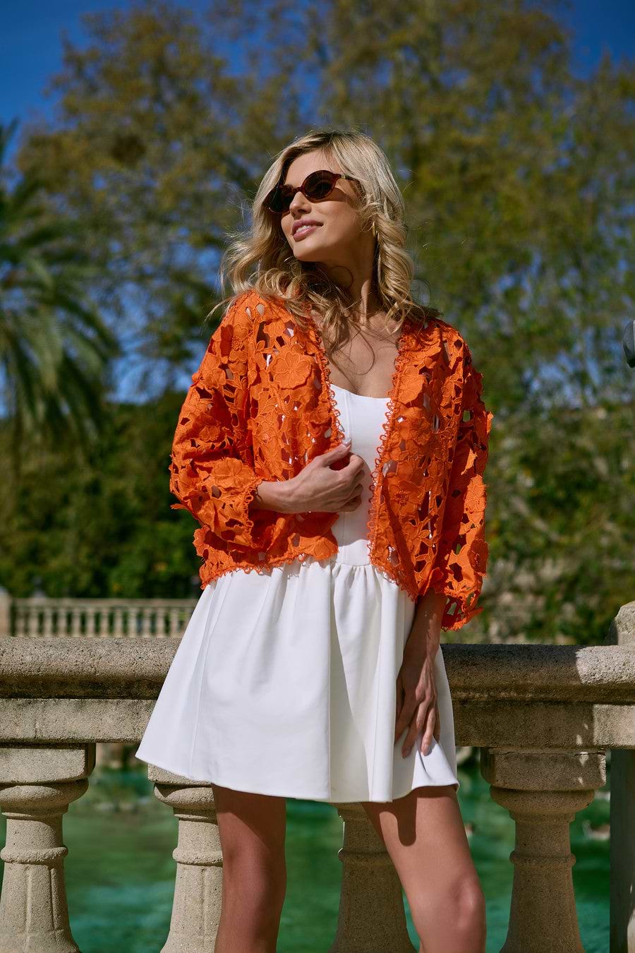 Floral Lace Cut Out Bolero | Lace Shrug | SAACHI