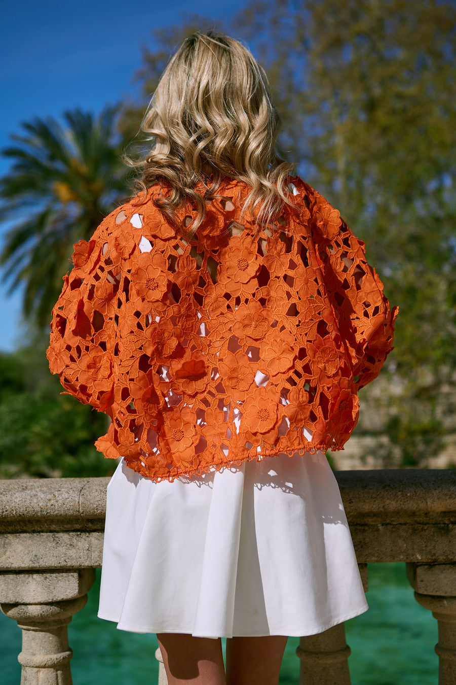 ボレロ Acka flower jacquard bolero Floral Lace Cut Out Bolero | Lace Shrug | SAACHI