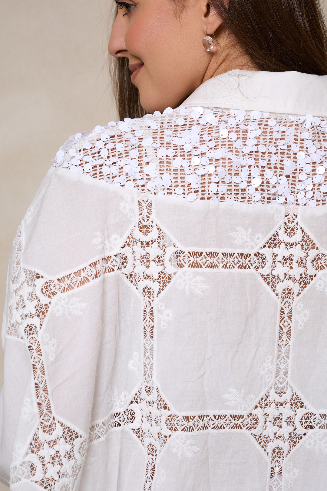 Heirloom Lace Button Up Blouse - White