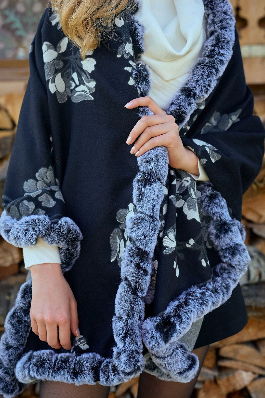 Blooming Faux Fur Scarf