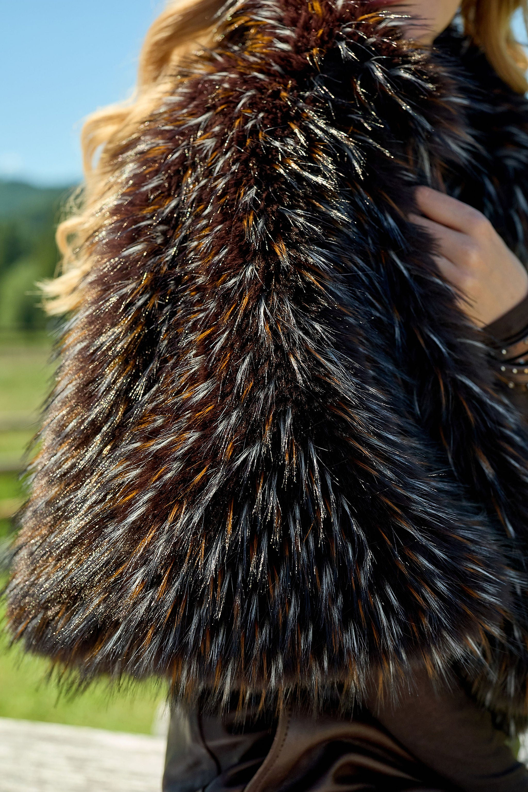 Shaggy Faux Fur Capelet