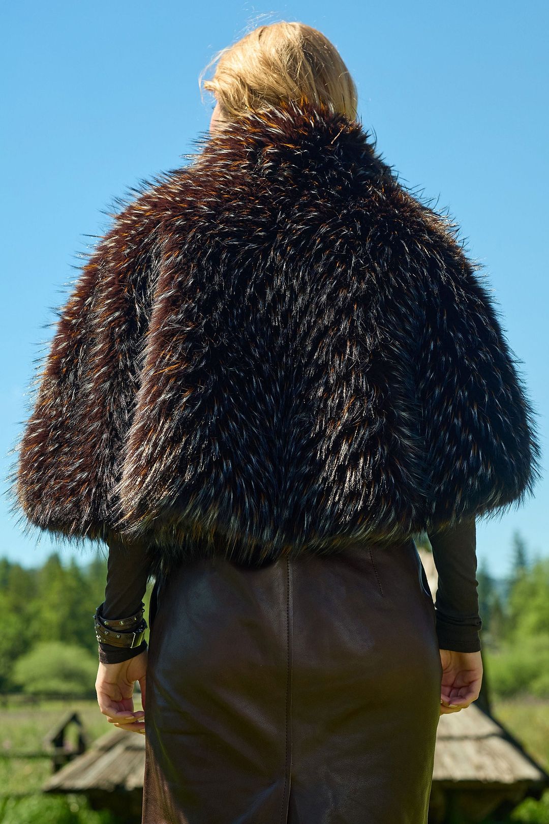 Shaggy Faux Fur Capelet