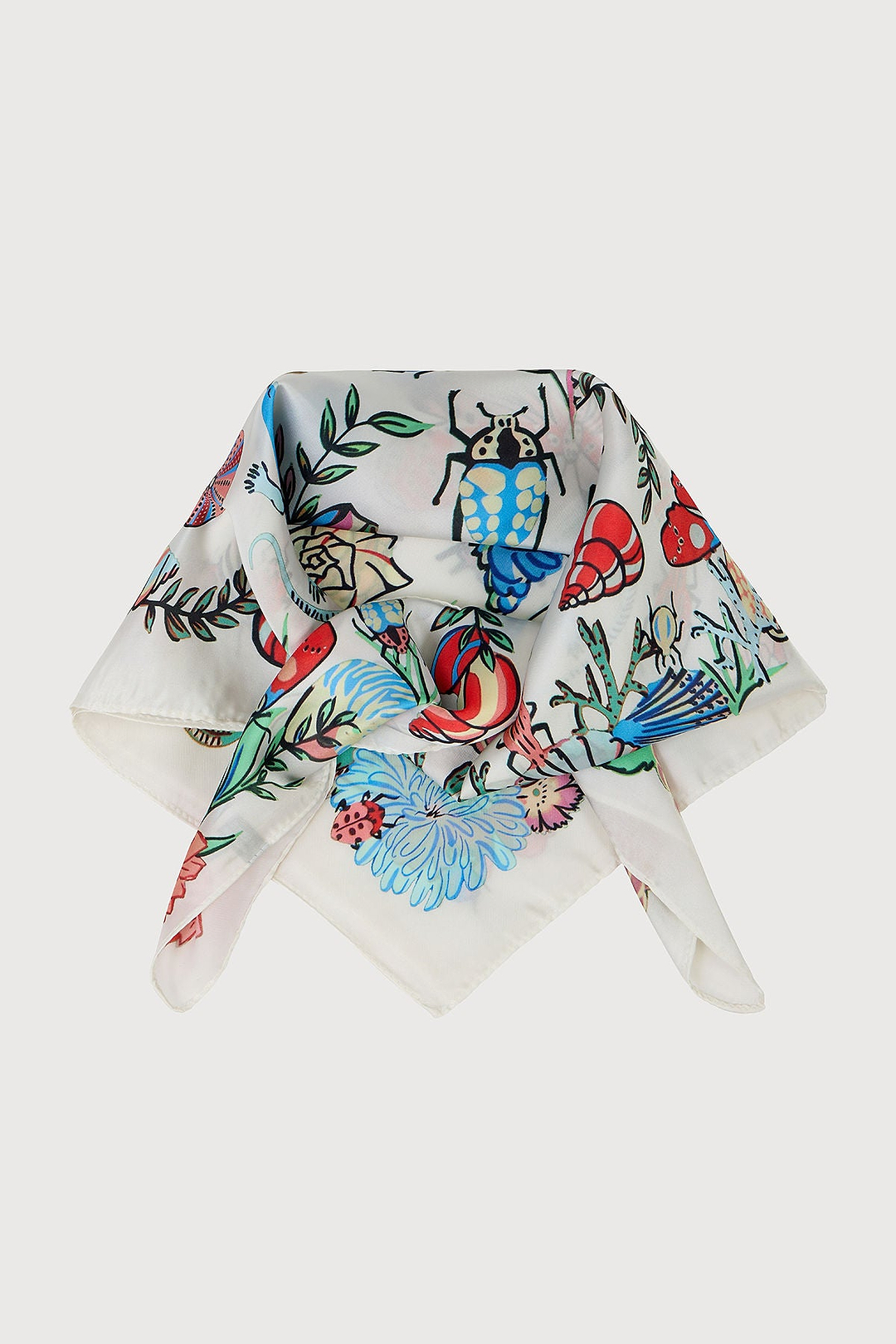 Butterfly Garden Satin Bandana - Ivory