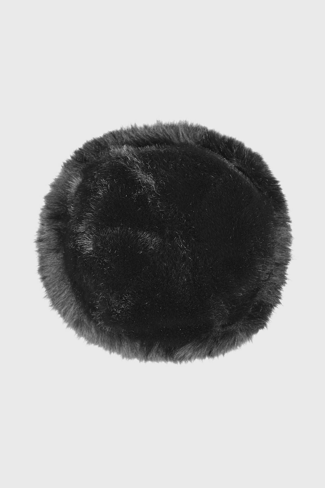Faux Fur Plush Hat - Black