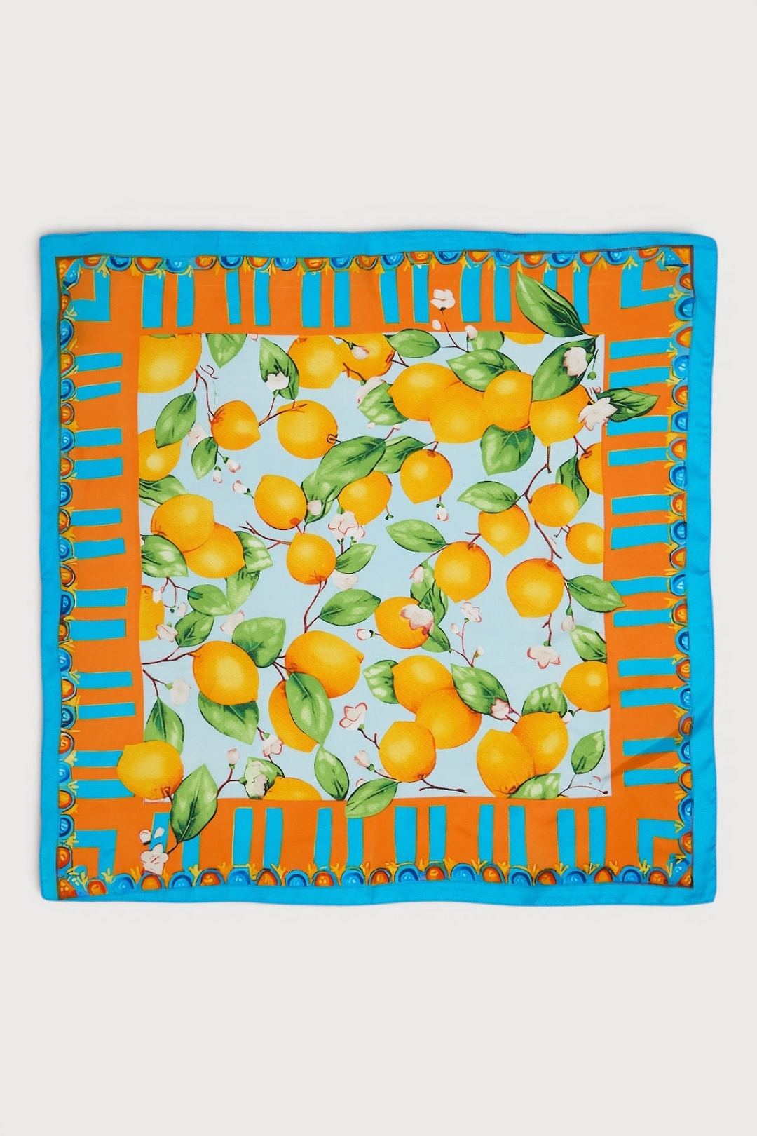 Lemon Motif Satin Bandana