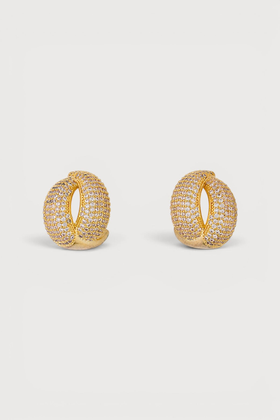 Pavé Twist Huggie Earrings