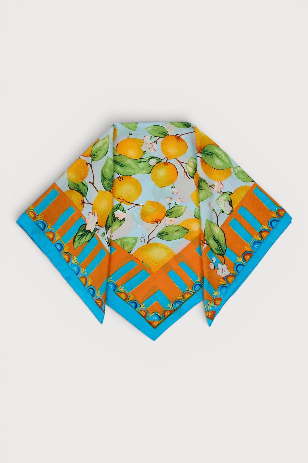 Lemon Motif Satin Bandana