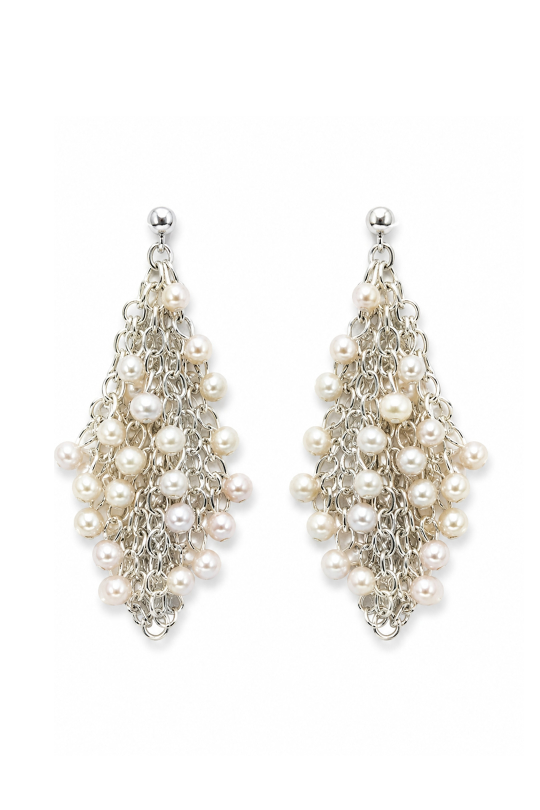 Cascading Pearl Statement Earrings