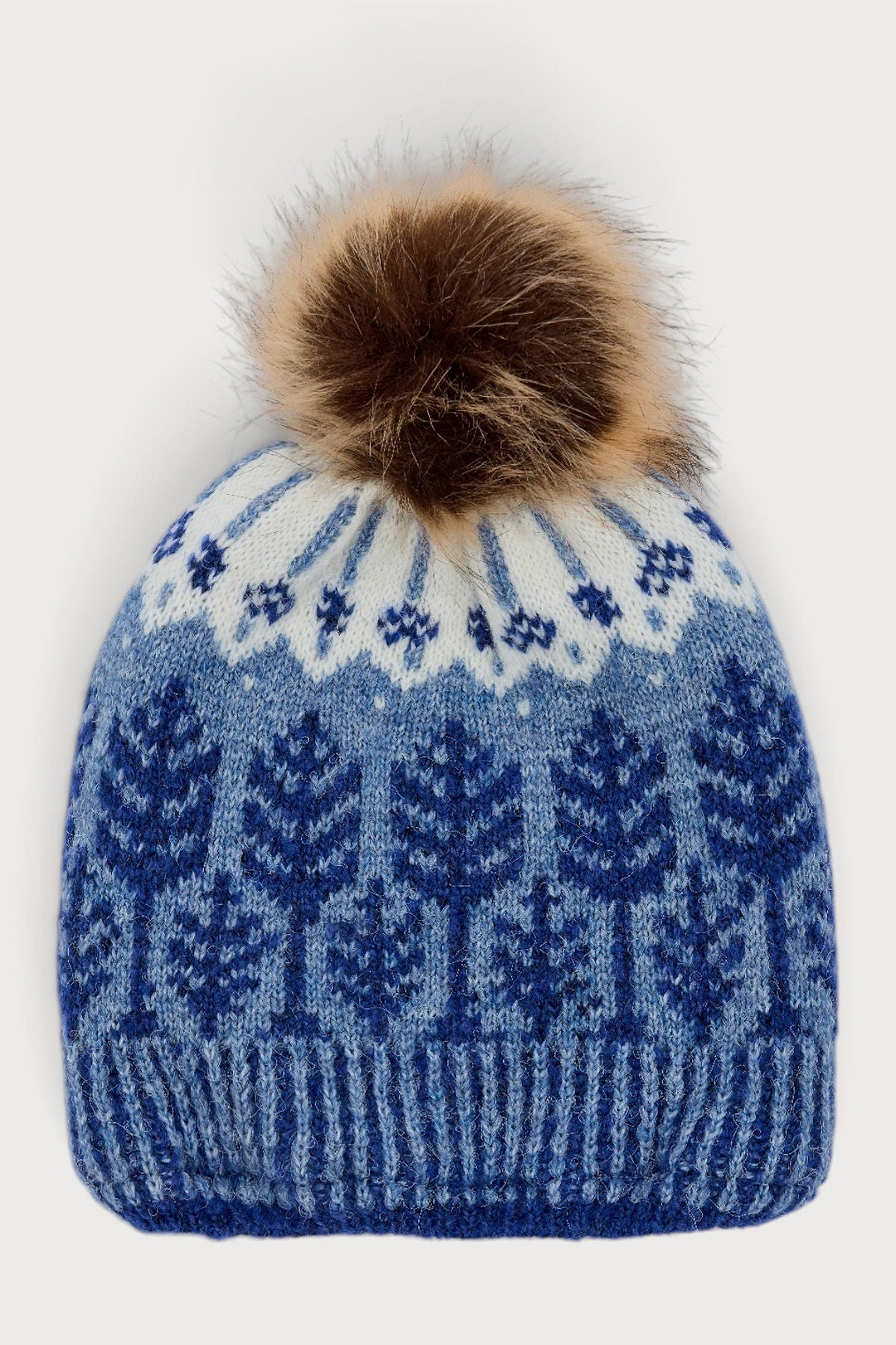 Fair Isle Forest Snow Hat - Blue