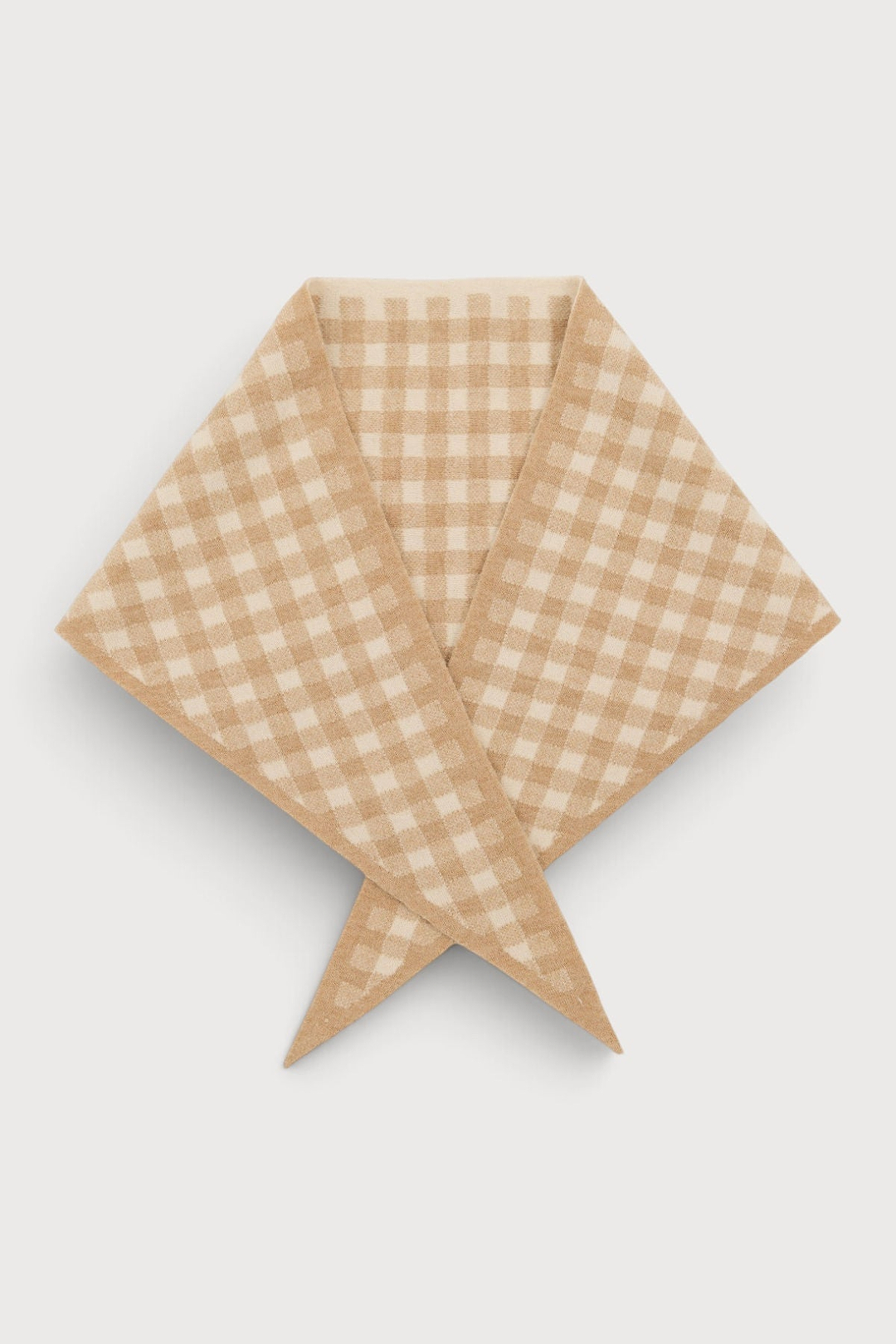 Gingham Knit Triangle Wrap