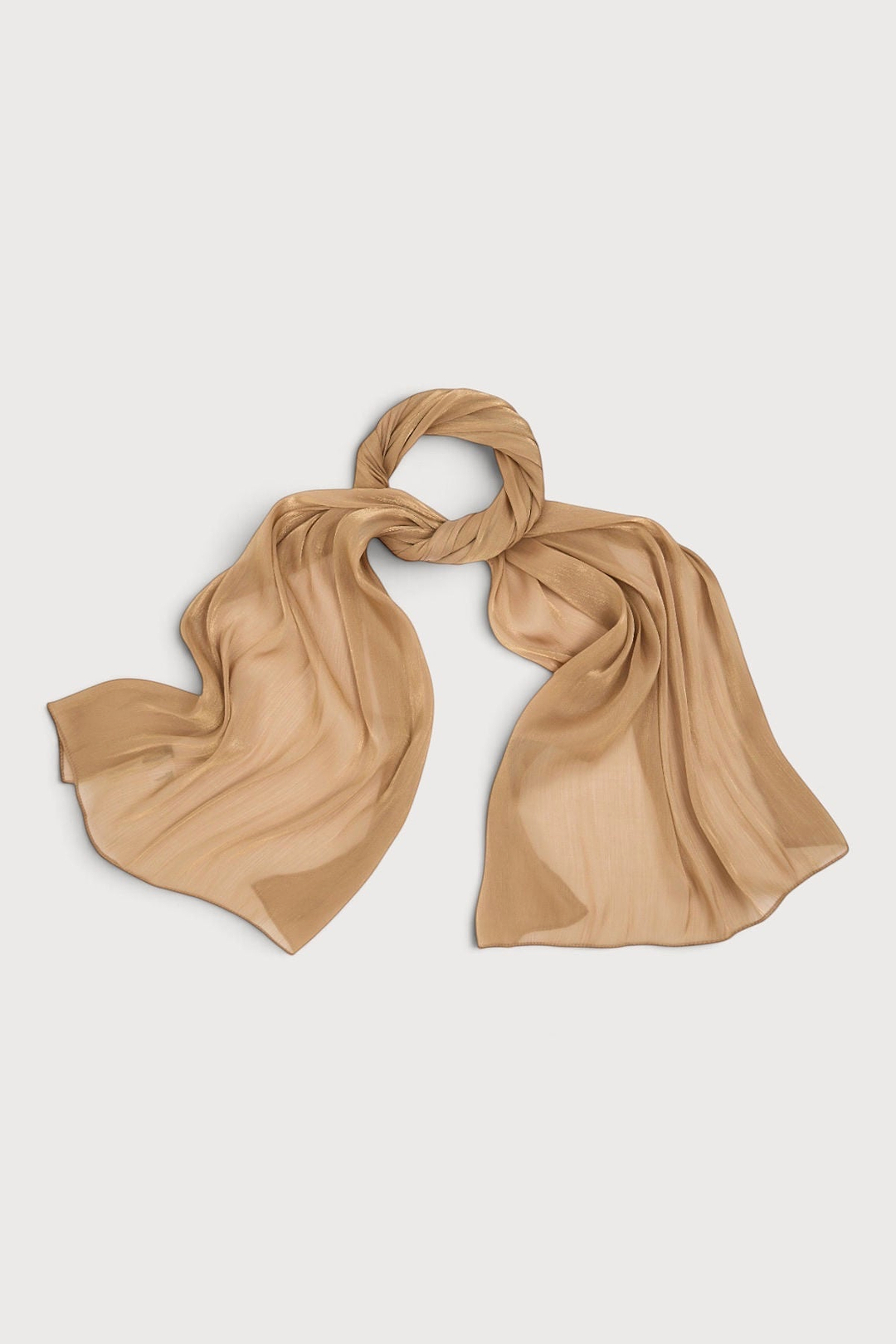 Shimmer Crinkle Satin Scarf - Gold