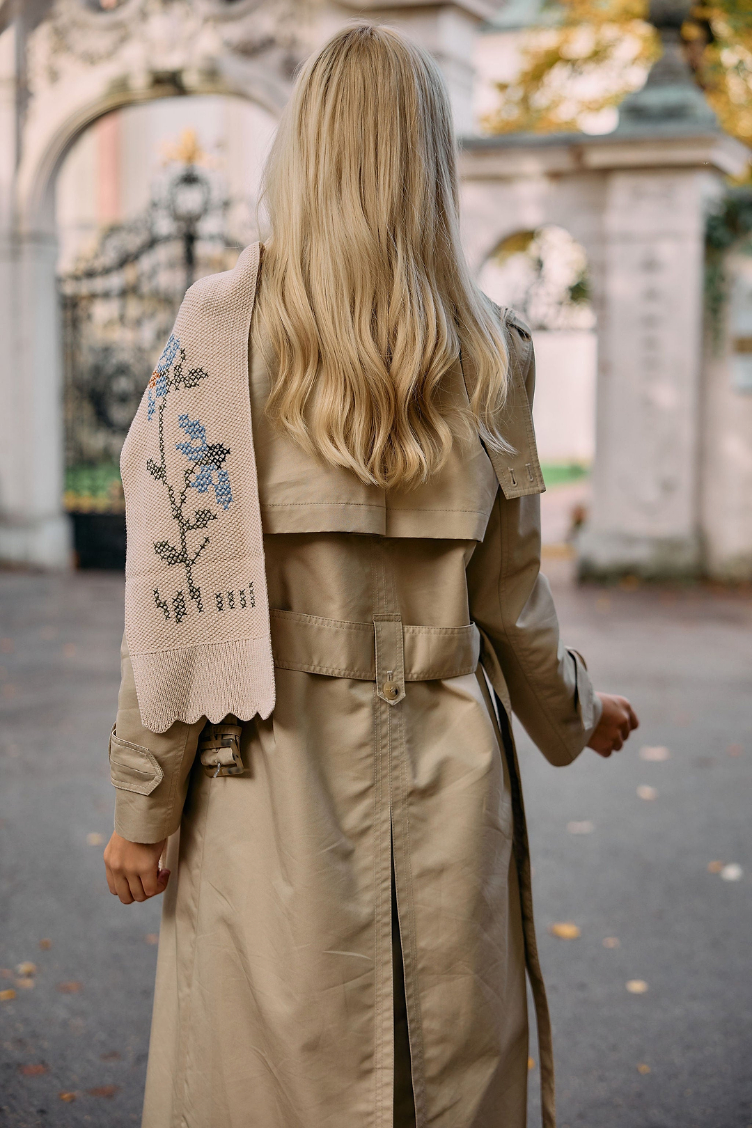 Meadow Stitch Embroidered Scarf