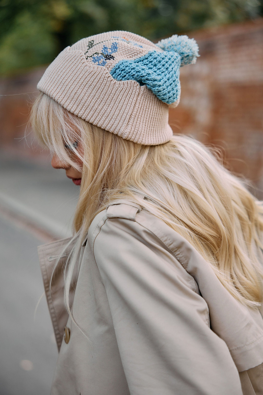 Cross Stitch Crochet Hat - Sky